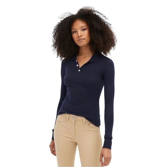 🆕Aeropostale Blue Long Sleeve Uniform Piqué Polo - Picture 1 of 8